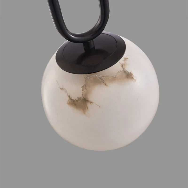 Lampe à poser — Suspendue LED en laiton et marbre naturel décorative réglable