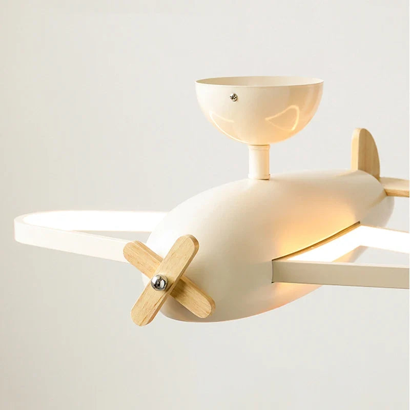 Plafonnier avion dessin animé en bois pour chambre d'enfant Nella Finesse - Chaleur du Bois & Atmosphère Accueillante
