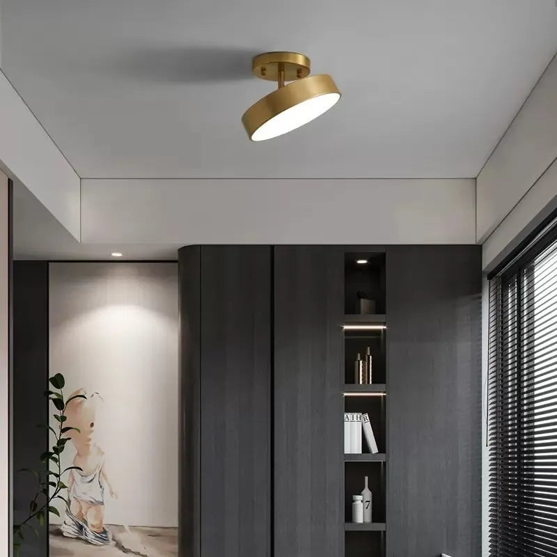 Plafonnier cuivre led simple rond vestiaire Zita Perspective - Des Reflets pour Souligner le Décor