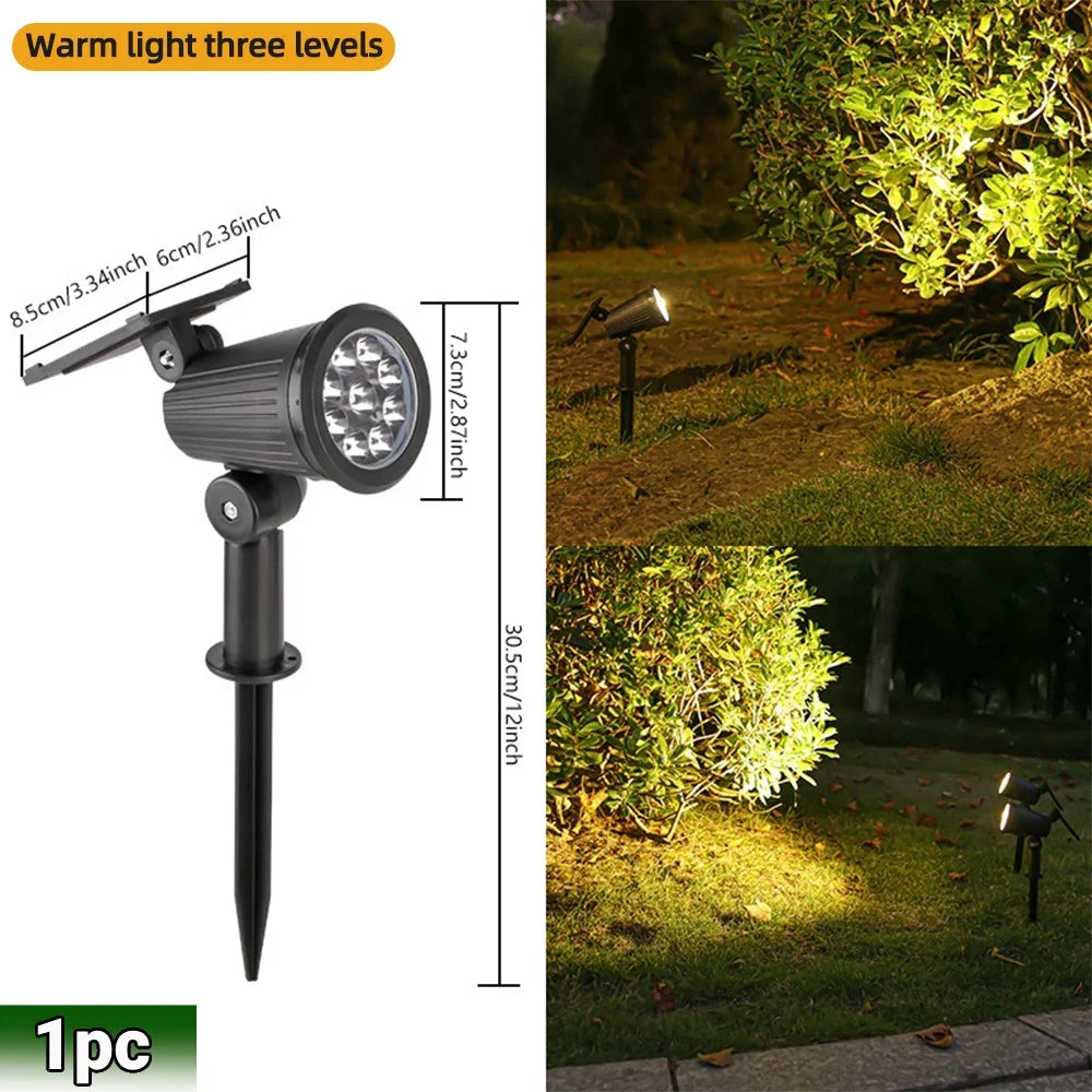 Spot solaire LED RVB à luminosité réglable pour jardin, IP65 – Chromélie