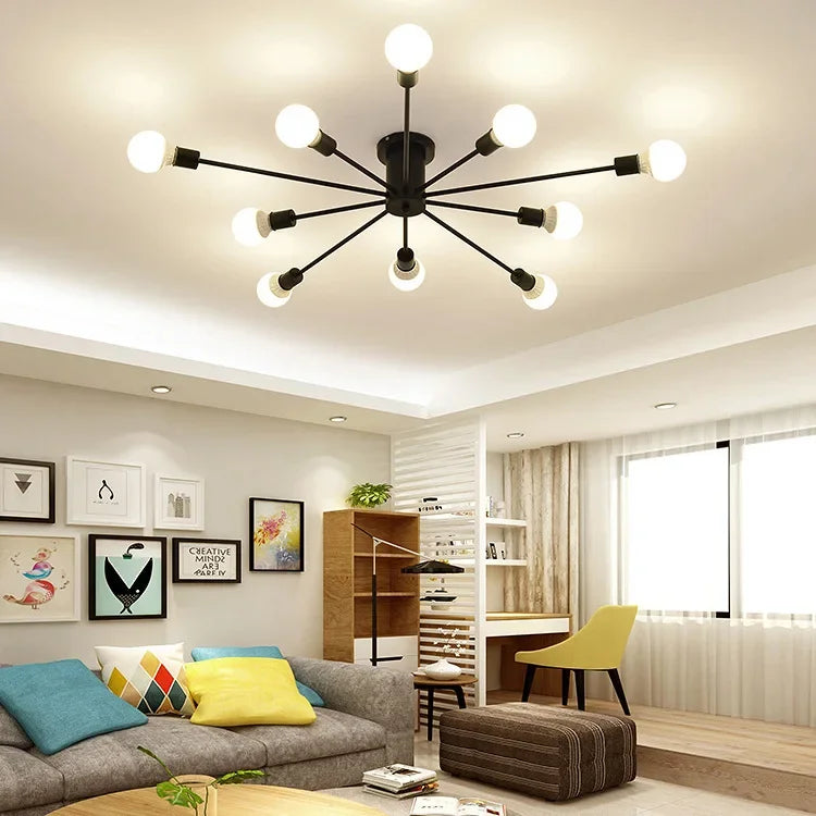 Plafonnier Moderne Créatif LED Lustre Spoutnik Lumière Semi-intégré Nordique Décor À La Maison Luminaires pour Chambre Salon Élias Mirage - Simplicité du Design & Décor Raffiné