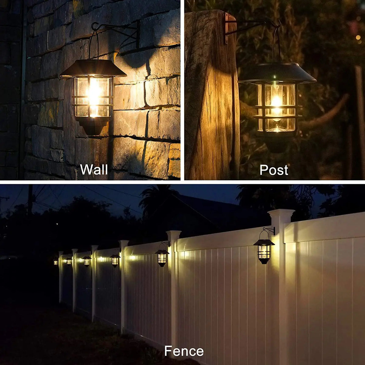 Lampe à poser — Solaire rétro murale vintage en métal étanche pour jardin et extérieur