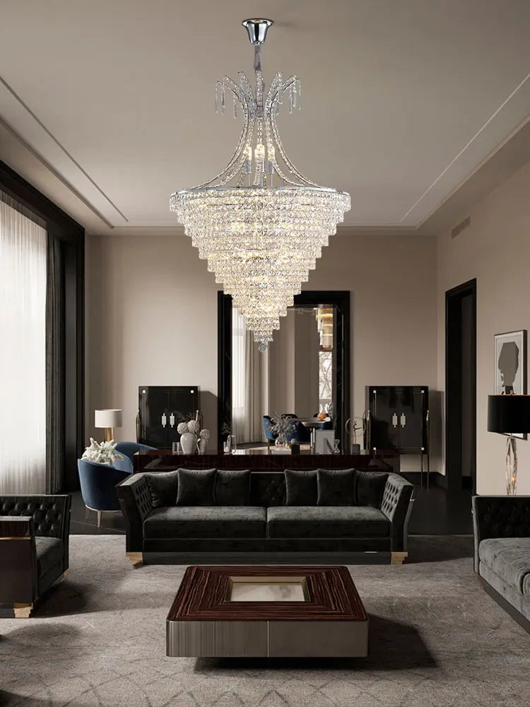Lustre — En cristal chrome pour éclairage intérieur élégant
