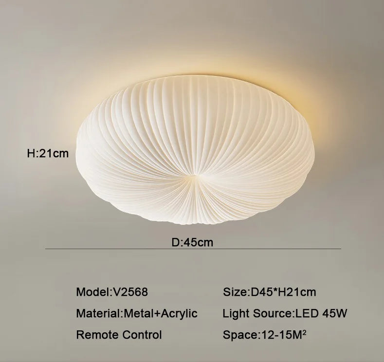 Plafonnier led moderne abat jour citrouille luminaire à intensité variable Léon Courbe - Présence Moderne & Harmonie Intérieure