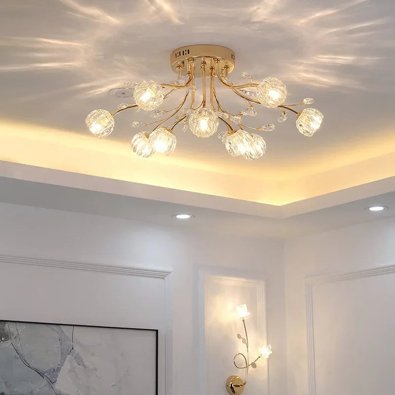 Plafonnier moderne en cristal pour un éclairage luxueux Marceau Dessin - Reflets Étincelants & Décor Élégant