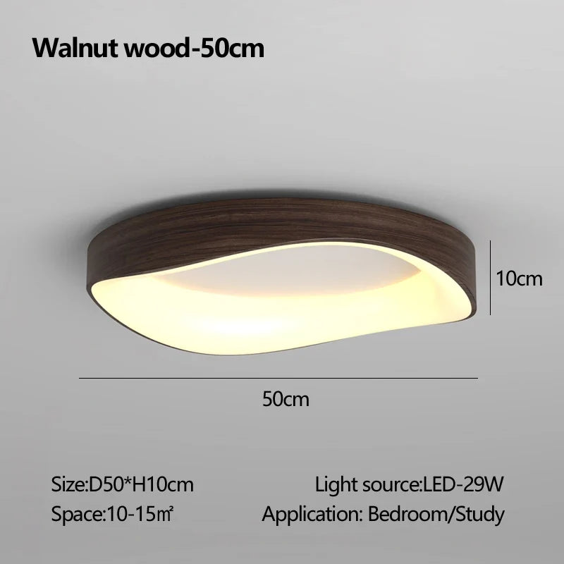 Plafonnier en bois rond avec télécommande pour éclairage intérieur Estelle Nuance - Matière Chaleureuse & Lignes Élégantes