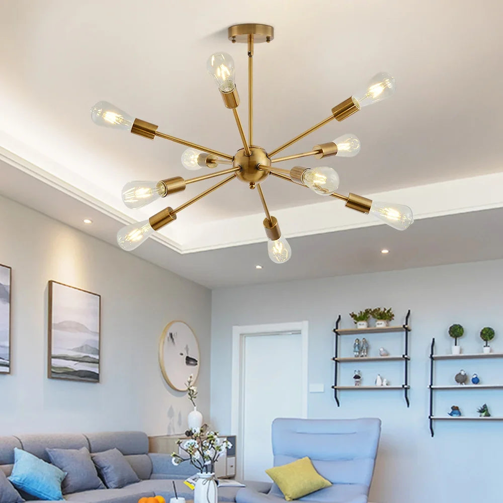 Lustre — Moderne industriel en laiton pour éclairage design