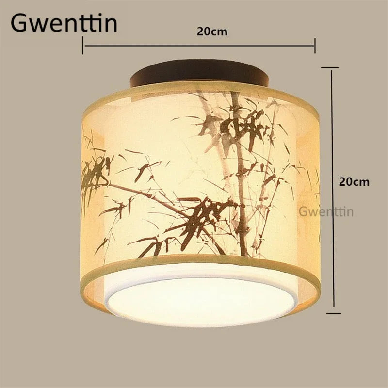 Plafonnier — Vintage en lin style chinois pour décoration intérieure