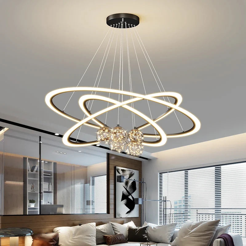 Lustre — En verre étoilé design moderne pour éclairage intérieur