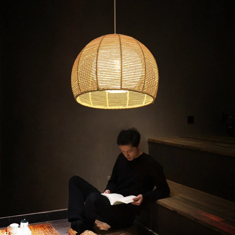 Lustre Naturel Émilie Sillage en Corde de Chanvre