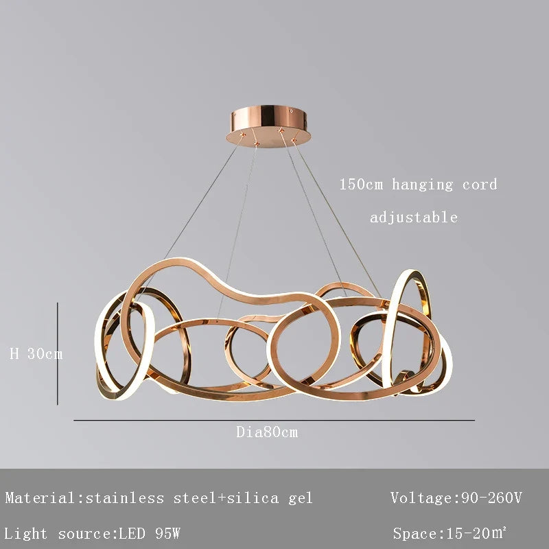 Lustre — Moderne 	 avec lampes LED suspendues en silicone