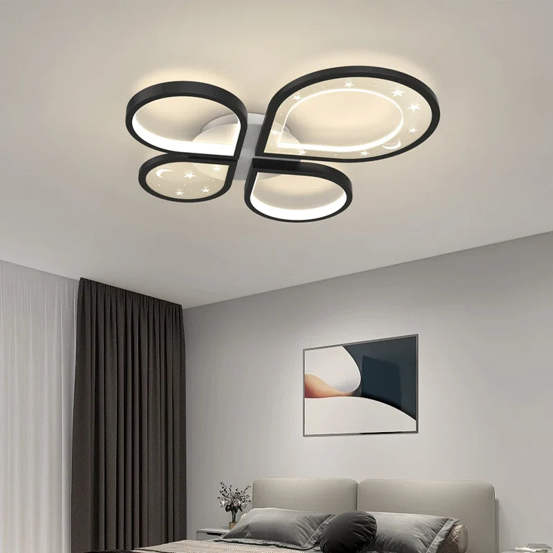 Plafonnier led créatif lustre nordique moderne éclairage doré Cybèle Étude - Lignes Épurées & Atmosphère Sereine