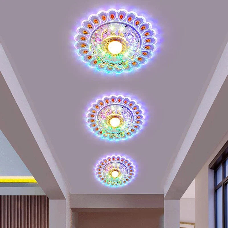 Plafonnier — Moderne Cristal Verre LED Plafonnier Spot Couloir Couloir Allée Porche Plafond Encastré Décor À La Maison Luminaire