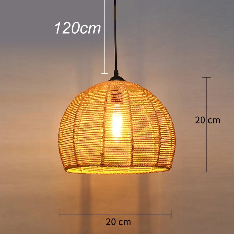 Suspension Vintage Lison Sillage en Corde de Sisal — Boule de corde en sisal