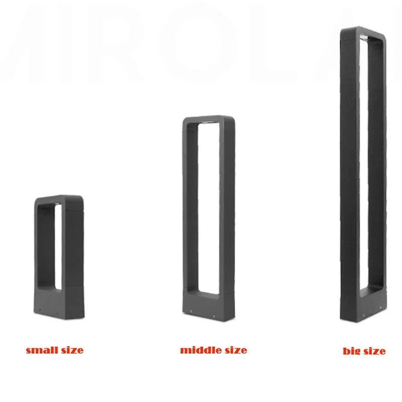 Borne lumineuse extérieure LED 7 W noire en aluminium pour jardin – Noriale