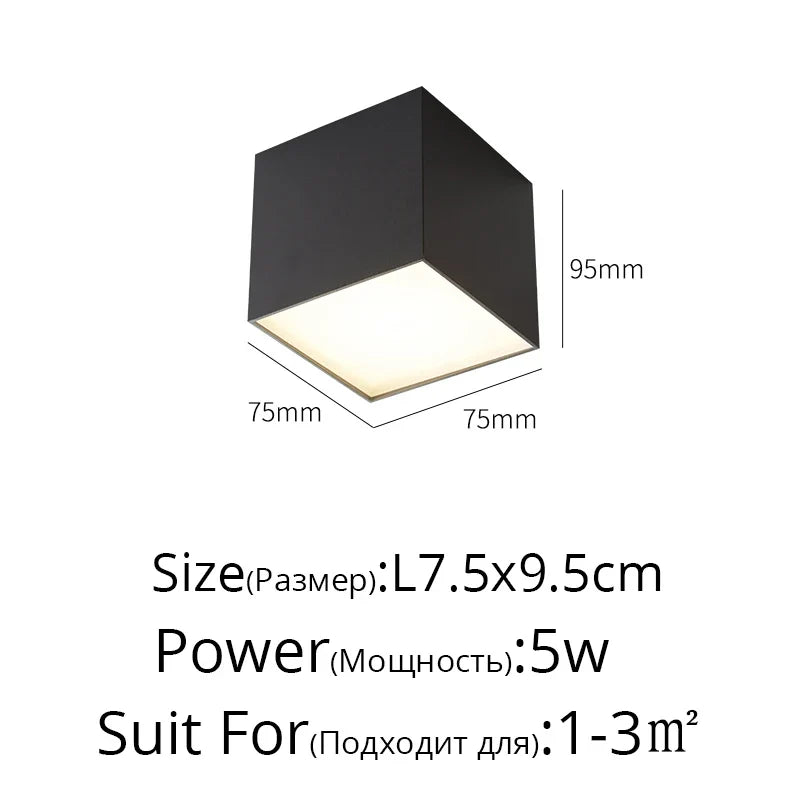 Plafonnier — LED créatifs en acrylique blanc et noir