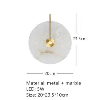 Applique murale led en marbre naturel et cuivre pour intérieur Anatole Arabella - Une Présence Décorative Raffinée