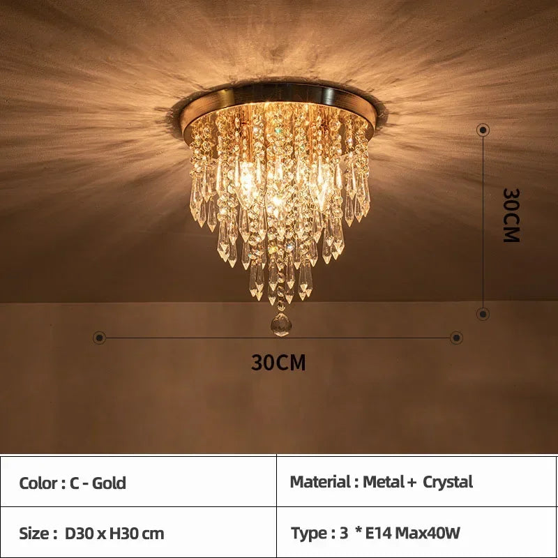 Plafonnier — LED en bois style bohème moderne avec cristal élégant