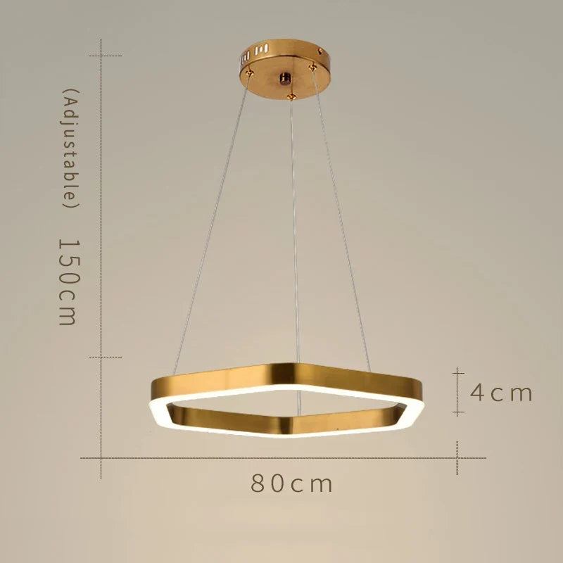 Suspension — Hexagone Design LED Lustre Moderne De Luxe En Acier Inoxydable Lampe Salon Suspension Luminaire Décor À La Maison Escalier Plafond Lustre