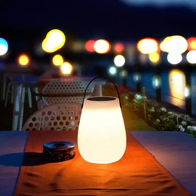 lampe de camping solaire rechargeable avec poignée en silicone