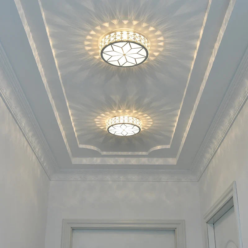 Plafonnier — En cristal moderne salon couloir rond plafonnier carré chambre escaliers Vestibule montage en Surface balcon allée