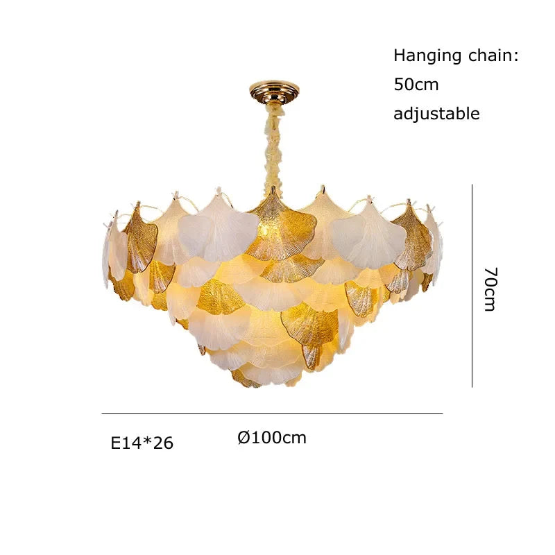 Lustre — Suspendu LED art déco ginkgo dimmable pour un éclairage élégant