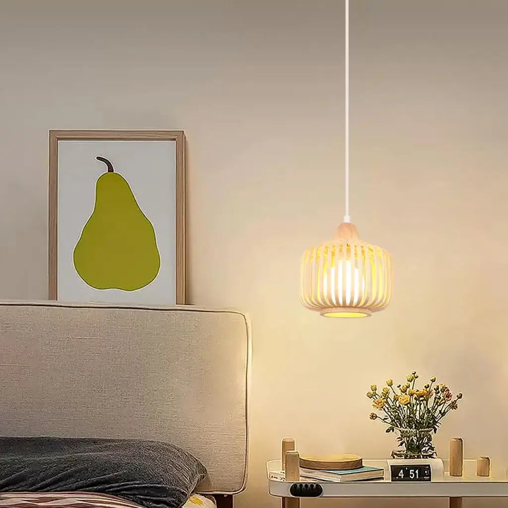 Plafonnier en bambou tricoté à la main pour décoration créative Théa Poème - Matière Végétale & Charme Délicat