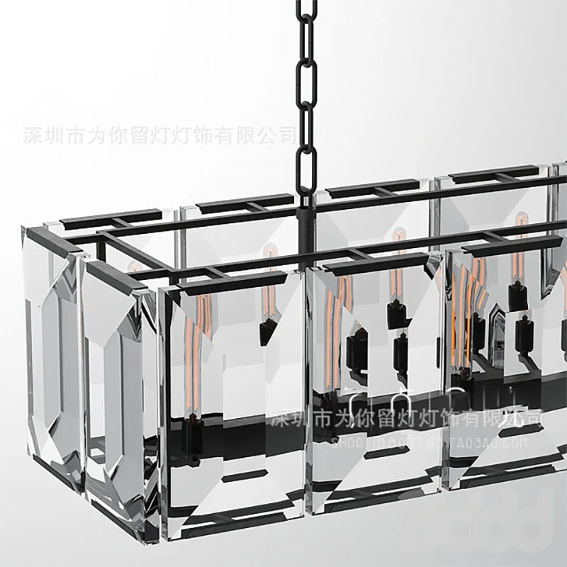 Suspension — Moderne en cristal k9 suspension rectangulaire grande taille