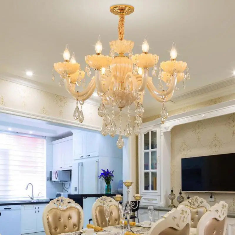 Lustre — En cristal moderne pour décoration intérieure avec éclairage LED