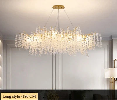 Lustre — Vintage en verre craquelé pour décoration intérieure à LED