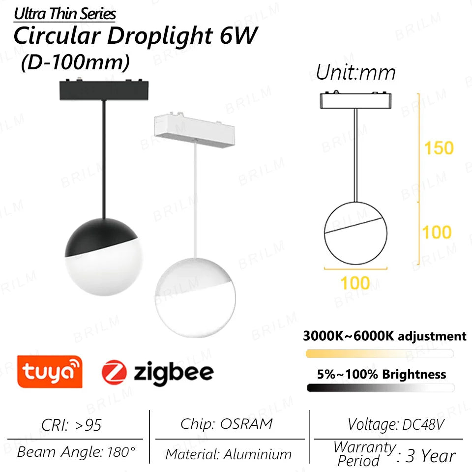 Spot — Lumineux intelligent magnétique tuya zigbee à intensité variable