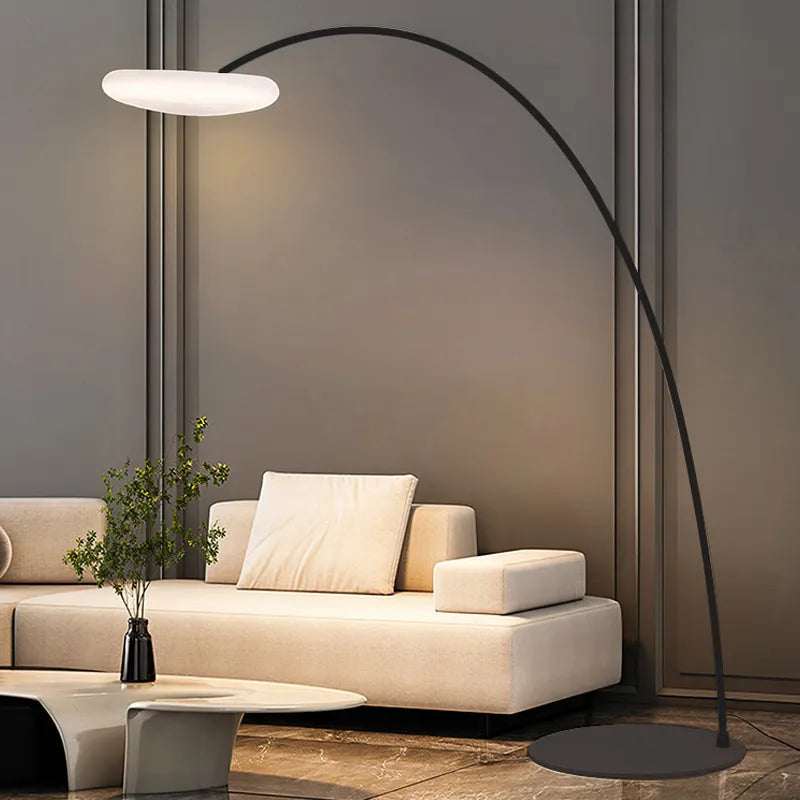 Lampadaire — OUFULA pêche lampadaire nordique moderne famille salon à côté du canapé créatif nuage LED décoratif lampe sur pied