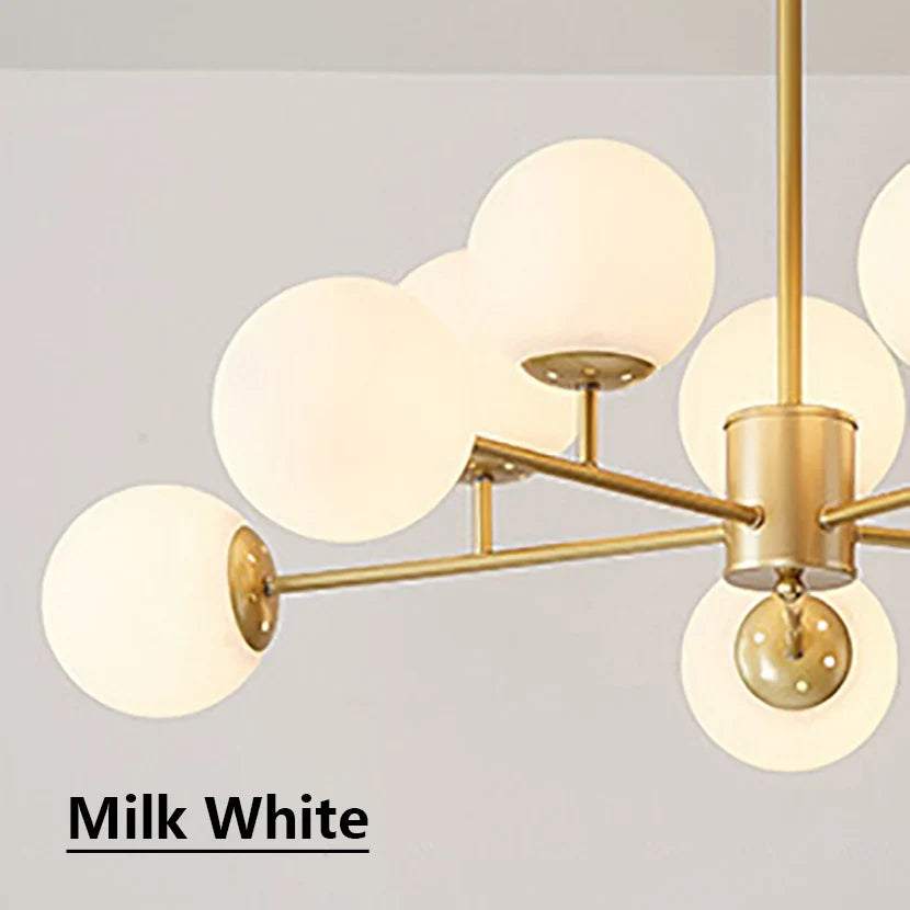Lustre — Sandyha moderne LED lustre en verre moléculaire de luxe