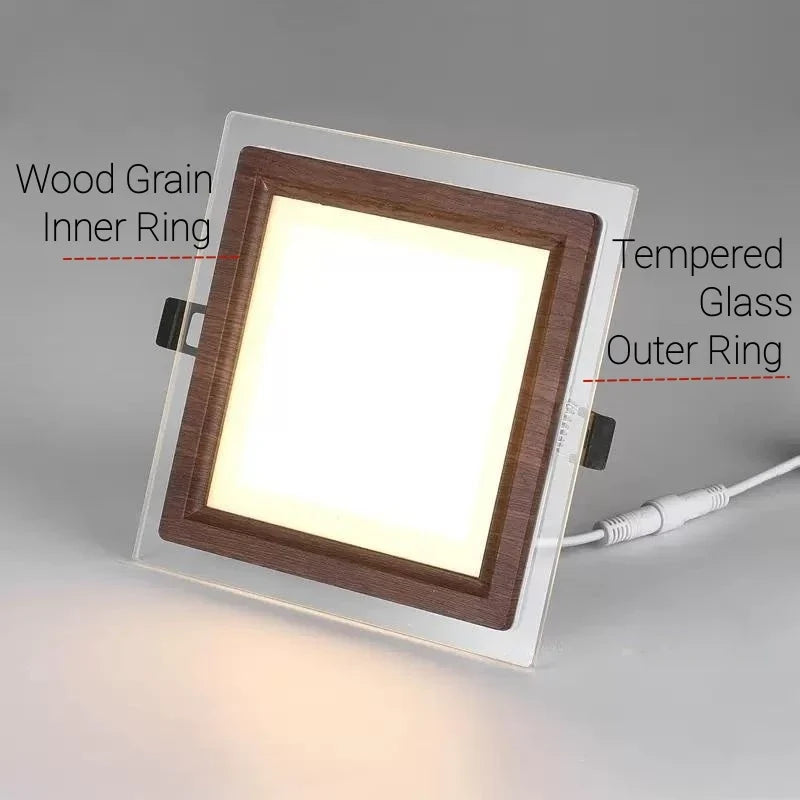 Plafonnier — LED encastré Ultra-mince en Grain de bois