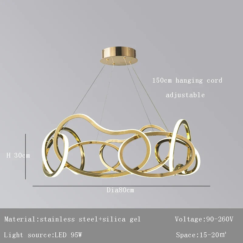 Lustre — Moderne 	 avec lampes LED suspendues en silicone