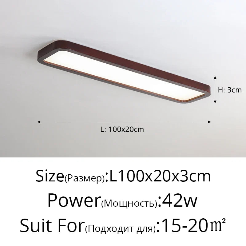 Plafonnier led ultra-mince moderne pour entrée et balcon Viviane Lueur en Bois - Matière Chaleureuse & Lignes Élégantes