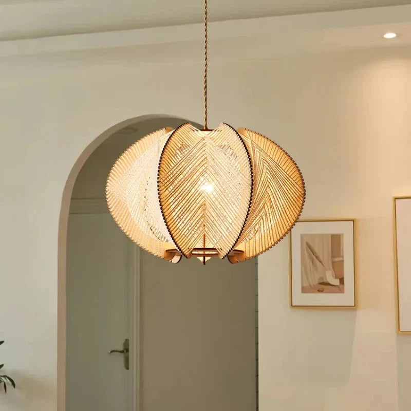 Lustre Japonais Marceau Brume en Corde de Chanvre