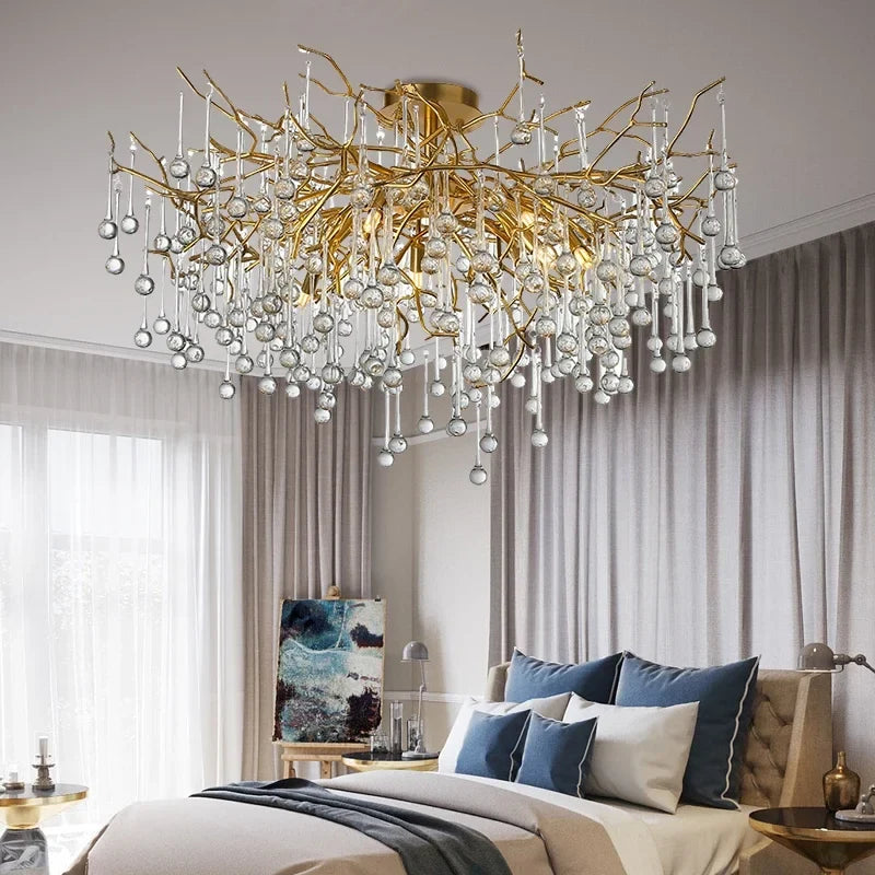 Lustre — Nordique en cristal éclairage à LED pour décoration intérieure