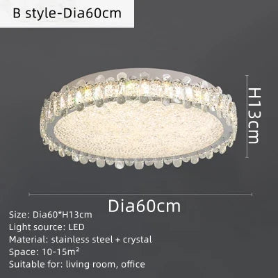 Plafonnier — LED rond moderne en cristal pour restaurant hôtel 2022