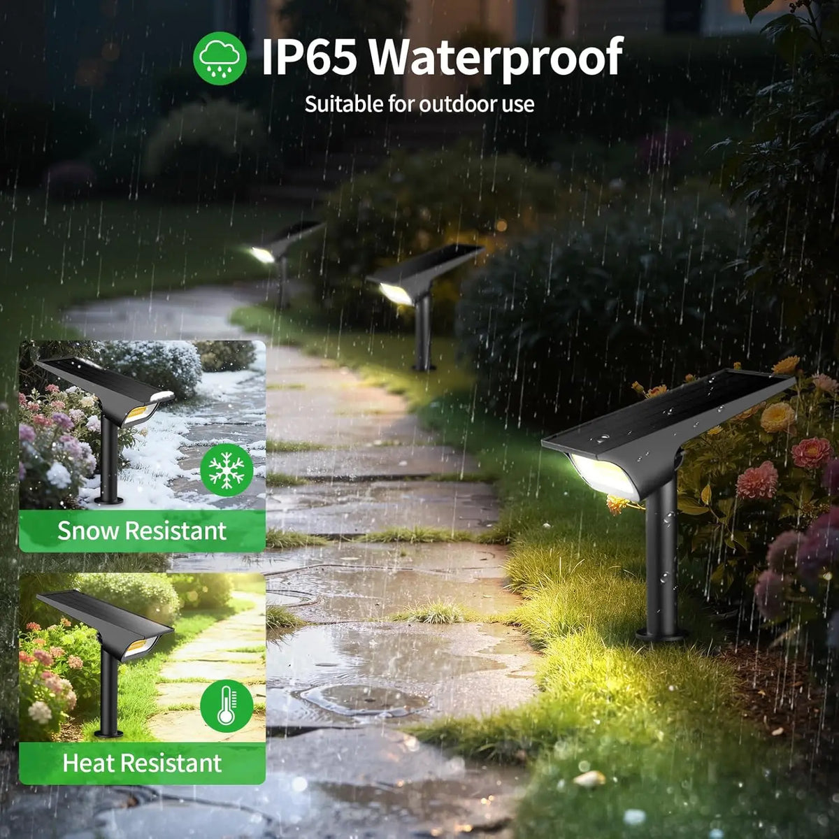 Spot solaire de jardin avec batterie de 4000 mAh et trois modes de couleur – Sylvélor