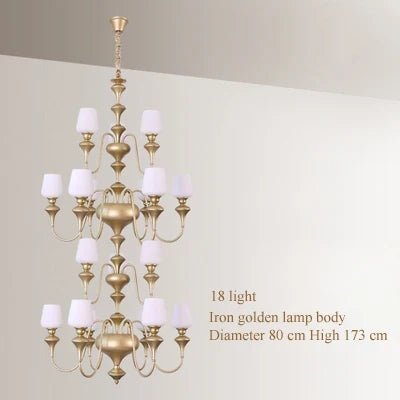 Lustre — À LED en cuivre noir pour décoration d'hôtel élégant