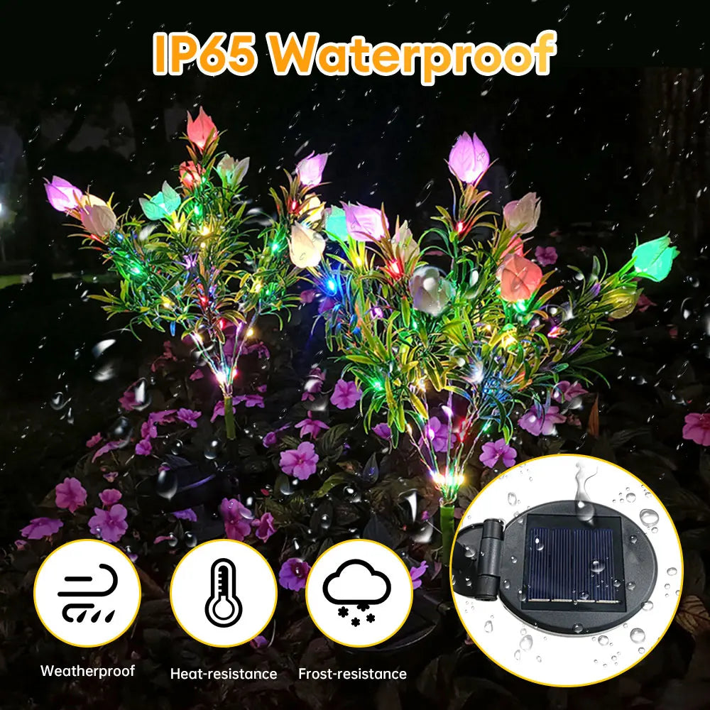lampe solaire décorative pour jardin en forme de fleur lumineuse