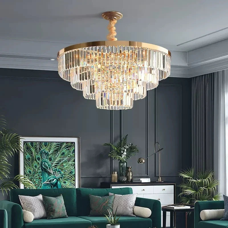 Lustre — En cristal luxe pour décoration intérieure et éclairage élégant