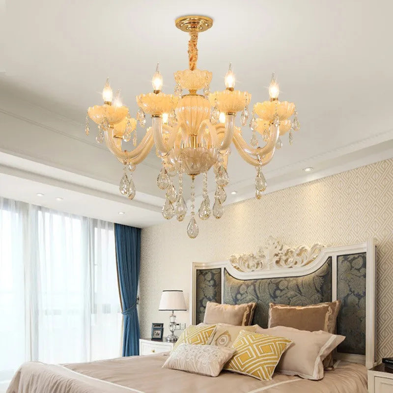 Lustre — En cristal moderne pour décoration intérieure avec éclairage LED