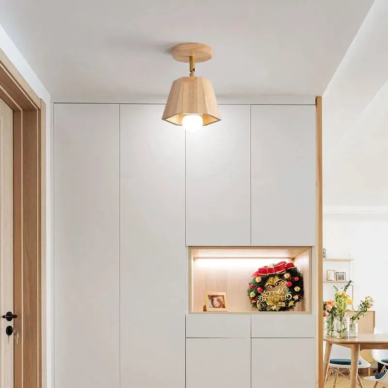 Plafonnier — LED moderne en bois pour allée chambre vestiaire toilette magasin couloir luminaire sur rail Long lustre avec projecteur