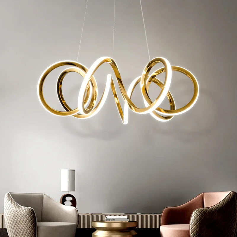 Lustre — Moderne 	 avec lampes LED suspendues en silicone