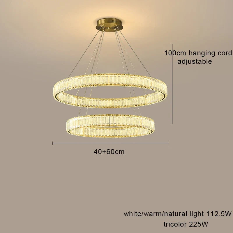 Lustre — LED en cristal fantaisie lumière suspendue moderne