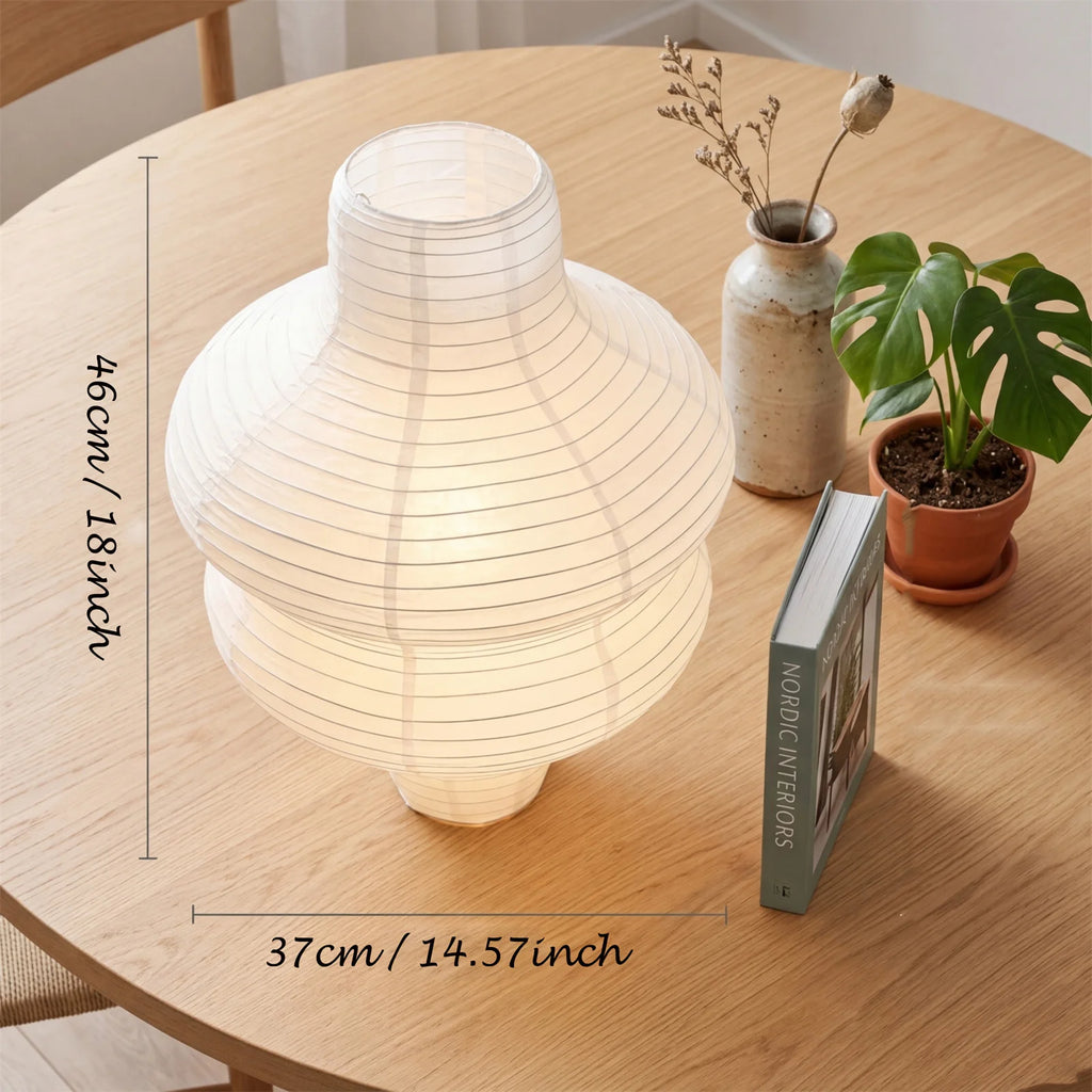 Abat-jour en papier de riz blanc plié à la main de 37 cm, style japandi – Orélisse