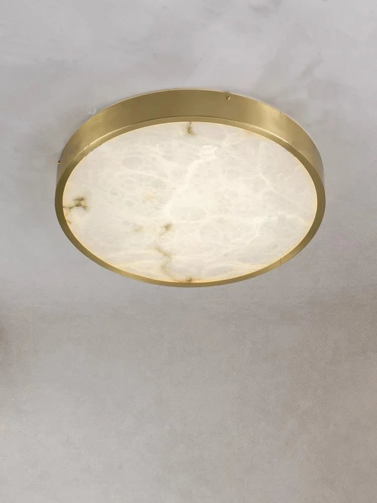 Plafonnier — LED en marbre au design moderne en cuivre brossé