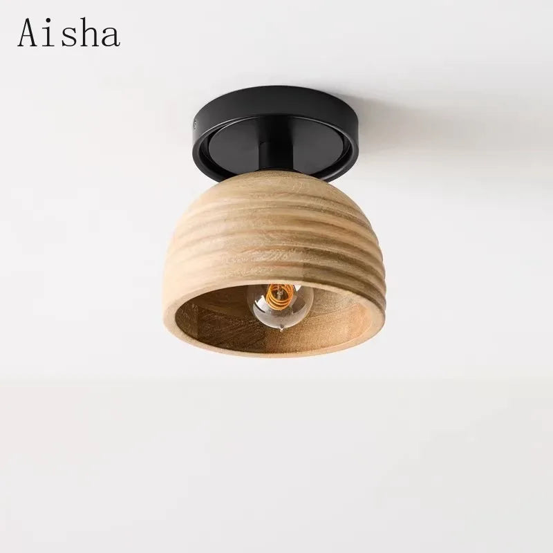 Plafonnier rétro en bois style américain pour décoration intérieure Loïs Récital - Le Charme du Bois au Quotidien